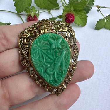 Green and Gold Butterfly Pendant Jewelry Bloomers and Frocks